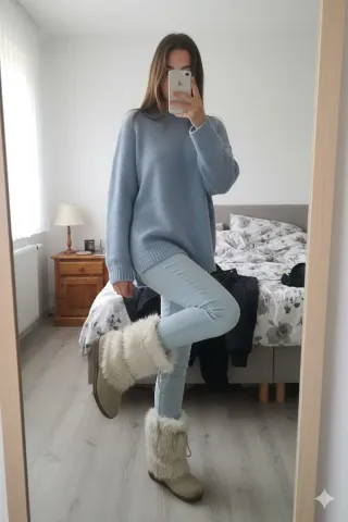 Botas Coolway efecto pelo blanco