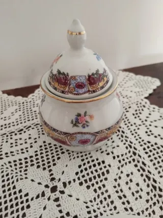 Zuccheriera con piattino stile Limoges