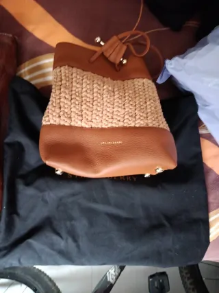 Bolso Strathberry Paja y Piel Marrón