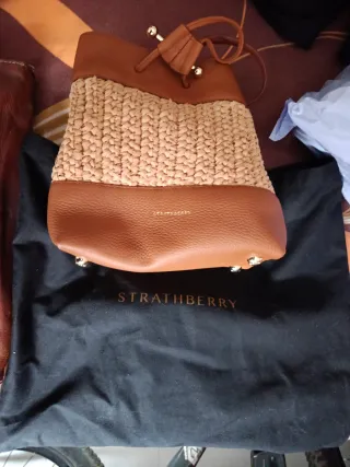 Bolso Strathberry Paja y Piel Marrón