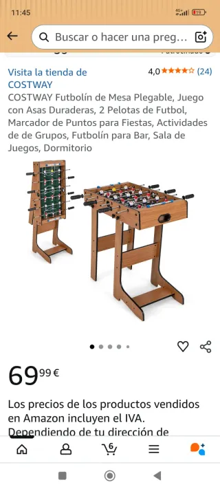 Futbolín Plegable