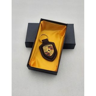 LLAVERO PORSCHE CUERO COLOR MARAON