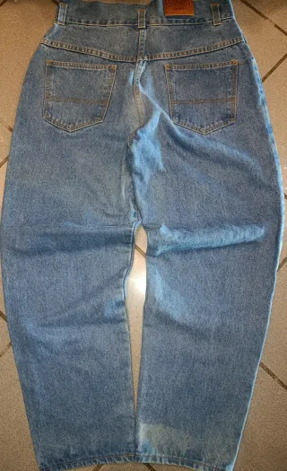 Jeans donna vita alta gamba larga tg 46