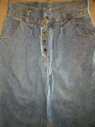 Jeans donna vita alta gamba larga tg 46