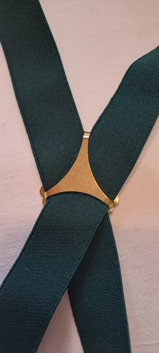 Bretelle verdi elasticizzate con dettagli dorati