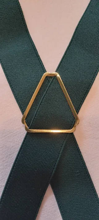 Bretelle verdi elasticizzate con dettagli dorati