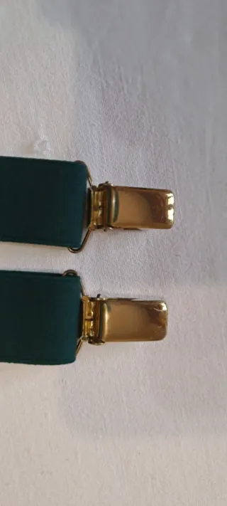 Bretelle verdi elasticizzate con dettagli dorati