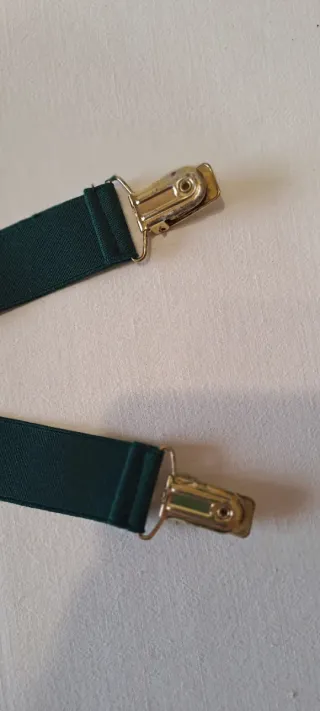 Bretelle verdi elasticizzate con dettagli dorati