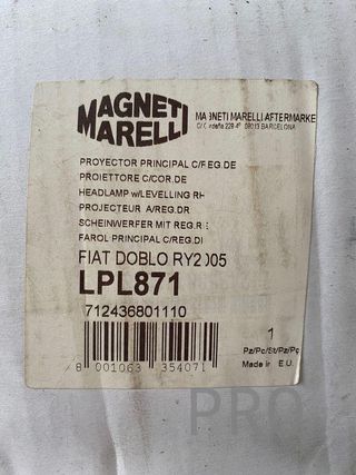 Faro Fiat doblo LPL871 nuevo