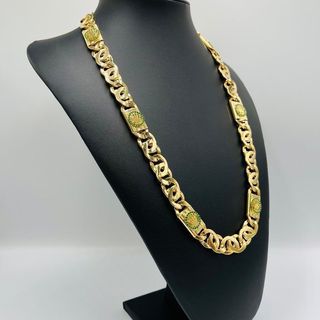 CADENA TIPO CARTIER CORONA CIRCON. VERDES Oro 18K