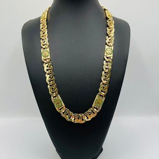 CADENA TIPO CARTIER CORONA CIRCON. VERDES Oro 18K