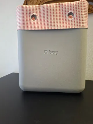 Scocca O bag borsa con inserto a quadri rosa