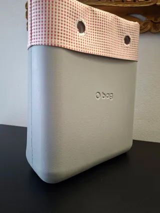 Scocca O bag borsa con inserto a quadri rosa