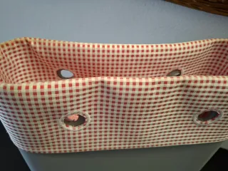 Scocca O bag borsa con inserto a quadri rosa