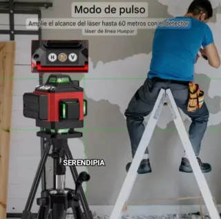 NIVEL LÁSER 4D 16 LÍNEAS CON MALETÍN Y TRÍPODE.