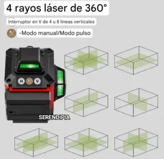 NIVEL LÁSER 4D 16 LÍNEAS CON MALETÍN Y TRÍPODE.