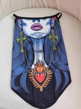 Bandana con stampa teschio e cuore