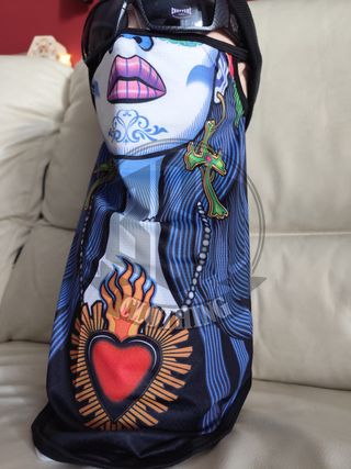 Bandana con stampa teschio e cuore