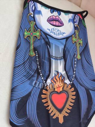 Bandana con stampa teschio e cuore