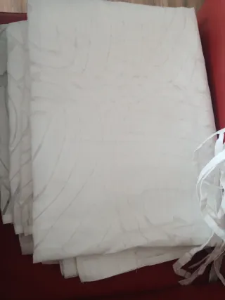 Cortinas visillo blancas Ikea + 2 fundas cojín