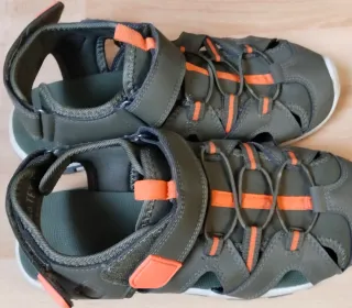 Sandalias niño talla 40 verde y naranja