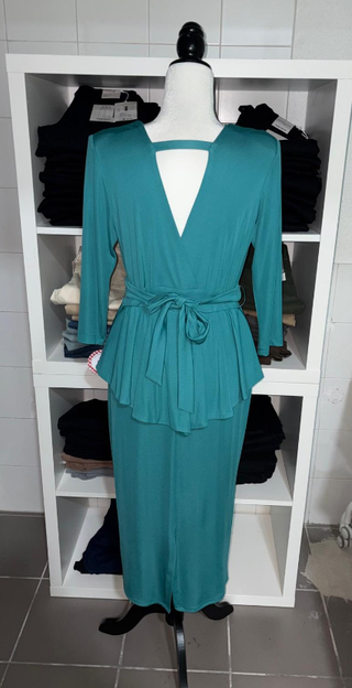 Vestido elegante verde azulado talla M