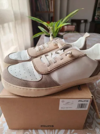 Zapatos barefoot Muris beige/blanco talla 40