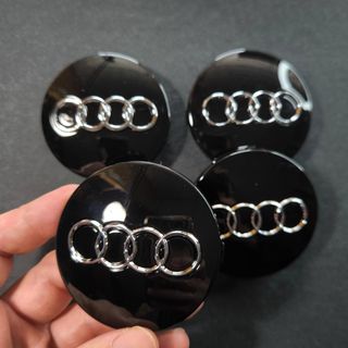 TAPABUJES AUDI 60mm NEGRO - EMBLEMA LLANTAS AUDI