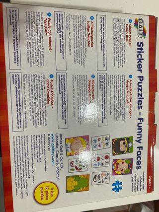 GALT Sticker Puzzles Funny Faces 4 puzzles