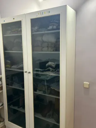 Armario blanco con puertas de crista