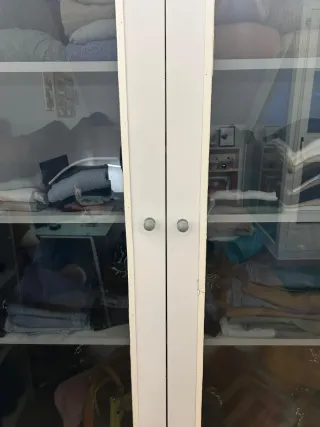 Armario blanco con puertas de crista