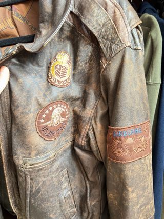 Chaqueta Cuero Vintage Aviador Warner Bros.