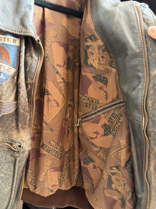 Chaqueta Cuero Vintage Aviador Warner Bros.