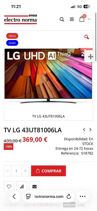 TV LG 43 43UT8106LA