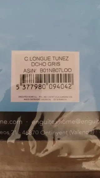 Funda sofá chaise longue Martina Home gris derecha