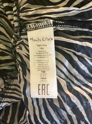 Manila Grace vestito a balze zebra