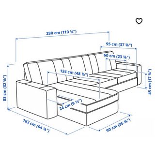 Sofá Chaiselongue KIVIK 3 plazas IKEA Beige