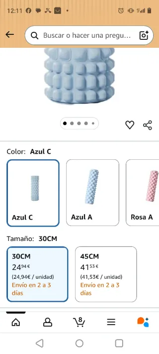 Rodillo de masaje texturizado