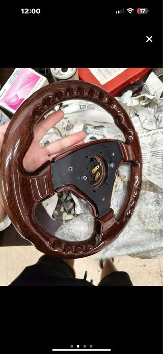 Volante Racing Madera Vintage  + piña Grupo VAG