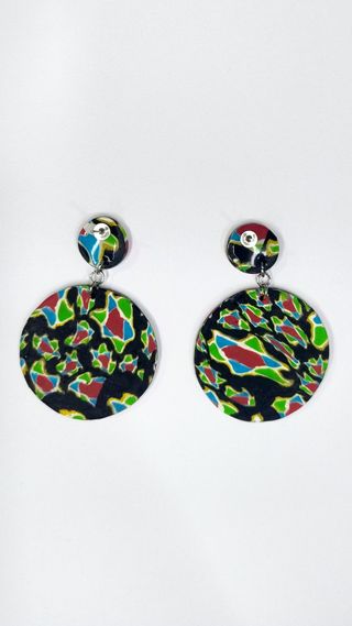 Pendientes grandes circulares multicolor