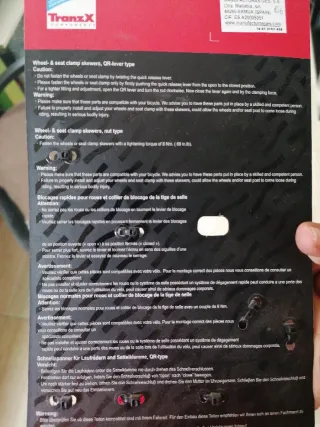 Cierres rápidos TranzX Para ruedas y sillin