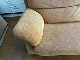 Sofá 3+2 plazas tela naranja teja