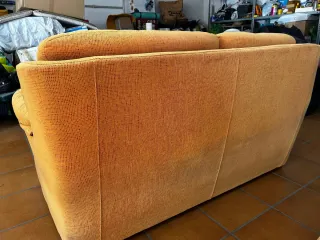 Sofá 3+2 plazas tela naranja teja