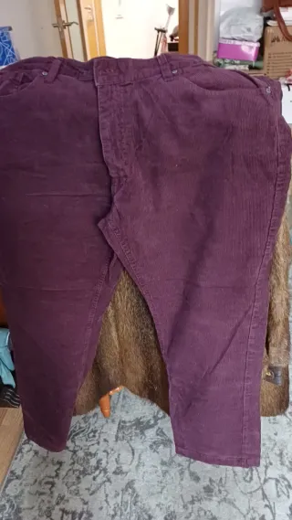 Pantalones de pana morados mujer