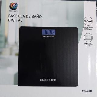 Báscula Baño Digital Negra Euro Life