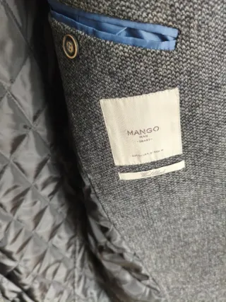 Abrigo Mango Hombre Gris