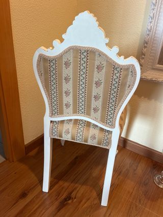Silla vintage madera restaurada floral