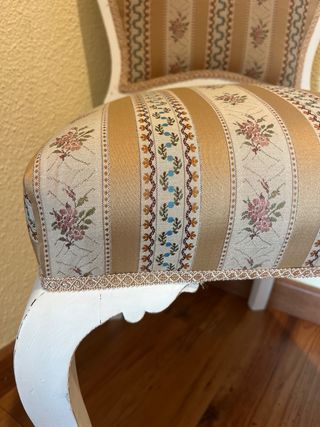 Silla vintage madera restaurada floral