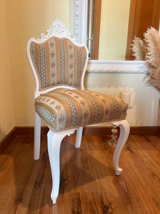 Silla vintage madera restaurada floral