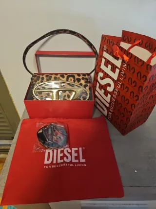 Bolso Diesel Leopardo Dorado